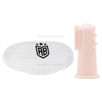 مسواک انگشتی سیلیکونی رنگ گلبهی آمریکو بیبی Americo baby