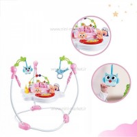 جامپر موزیکال نوزاد طرح جغد و سنجاب رنگ صورتی