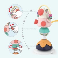 جغجغه صندلی غذا طرح اسب آبی چسبان هولی تویز Hola toys