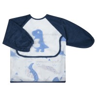 پیشبند آستین دار مخمل طرح دایناسور رنگ سرمه ای دکتر جیم Dr Gym