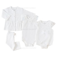 سرویس 13 تیکه طرح آنائل رنگ سفید نیلی