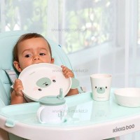 ظرف غذاي بامبو 5 تکه طرح خرس رنگ سبز کيکابو Kikkaboo