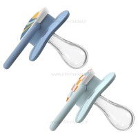 پستانک دو عددی درب دار بادامی 0-6 ماه طرح دار دکتر براون Dr.brown