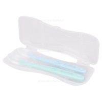 قاشق سیلیکونی 2 عددی همراه با قاب رنگ آبی–سبز بیبی سیل Babisil