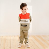 بلوز شلوار پسرانه طرح سه رنگ،رنگ سبز ایندیگو Indigo