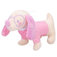 جغجغه طرح سگ عینکی رنگ صورتی خالدار شیما Shima