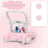 واکر ماشین حباب دار رنگ صورتي برند +ab