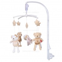 آویز بالای تخت کوکی طرح خرس رنگ کرم babyfun