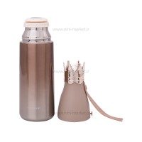 فلاسک آب استیل 350 میل مدل تاج بدون جعبه رنگ گلد هلو دریم Hello Dream