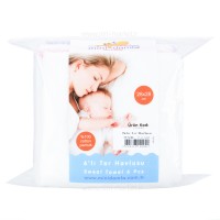 دستمال نخی 6 عددی رنگ سفید آبی mini damla