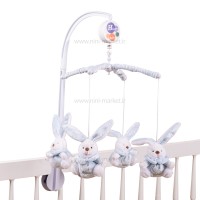 آویز تخت موزیکال طرح خرگوش رنگ آبی سانوزی Sunnozy