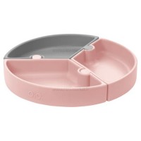 ظرف غذا پازلی چند بخش رنگ طوسی صورتی مینیک اوی اوی minik oi oi