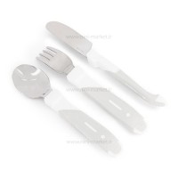 ست قاشق و چنگال و چاقوی فلزی سفید توییست شیک Twistshake