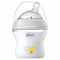 شیشه شیر استپ 150 میل +0 ماه رنگ طوسی چیکو Chicco