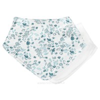 پیشبند سه‌گوش دو عددی طرح پاپیون رنگ سفید و سبز بی‌بیبی BiBaby