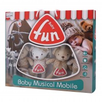 آویز بالای تخت کوکی طرح خرس رنگ کرم babyfun