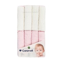 حوله دست و صورت 8 عددی رنگ سفيد صورتی کارامل Caramell