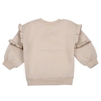 بلوز دورس دخترانه طرح تور و گیلاس رنگ نسکافه ای