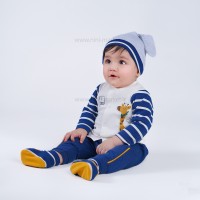 شلوار طرح Friend رنگ سرمه اي نيلي Nili