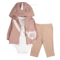 سه تیکه دخترانه طرح اسب تک شاخ رنگ صورتی نیلی nili