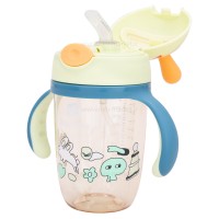 لیوان نی دار دسته دار طرح خرگوش 300 میل رنگ سبز Yasi Care