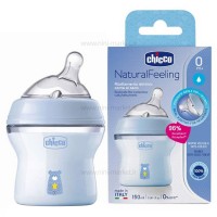 شیشه شیر نچرال فیلینگ 150 میل +0 ماه رنگ آبی چیکو Chicco