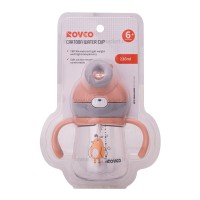 لیوان آبمیوه خوری نی دار 220 میل طرح پرنده صورتی رووکو Rovco