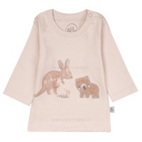 بلوز آستین بلند طرح کانگورو و دوستان رنگ کرم نیلی Nili