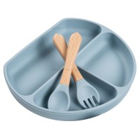 ست غذاخوری سیلیکونی 10 تکه رنگ آبی برند خارجی