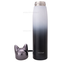 فلاسک آب استيل طرح گربه رنگ سرمه ای هلو دریم Hello dream