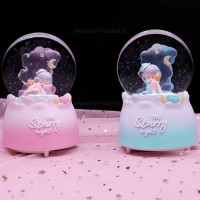گوی موزیکال طرح دختر و ماه رنگ صورتی خارجی