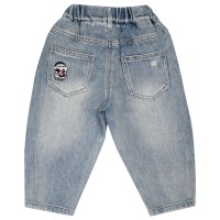 شلوار جین اسپرت زاپدار رنگ آبی روشن