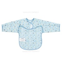 پیشبند آستین‌دار طرح خط رنگ آبی کیکابو Kikkaboo