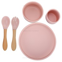 ست ظرف غذا 6 تیکه رنگ صورتی minik oioi