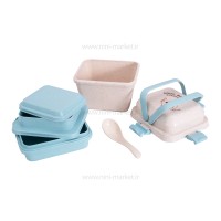 ظرف غذا کودک صورتی با قاشق لانچ باکس Lunch Box کد 531