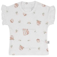 بلوز آستین کوتاه طرح فندق رنگ کرم نیلی nili