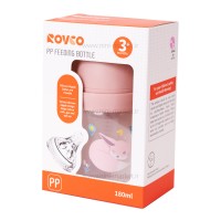 شیشه شیر 180 میل دسته دار طرح روباه رنگ صورتی رووکو Rovco