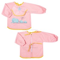 پيشبند آستین دار مخمل طرح فیل رنگ صورتی برند خارجی