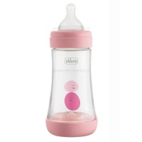 شیشه شیر پرفکت 240 میل 2+ ماه رنگ صورتی چیکو Chicco