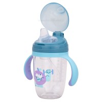 لیوان سوپاپ دار نی دار طرح پرتقال 280 میل رنگ سرمه ای-آبی Yasi Care