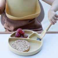 ست ظرف غذا تمام سیلیکونی 3 تکه رنگ زرد مینیک اوی‌اوی Minik OiOi