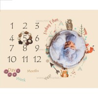 پارچه ماهگرد طرح روباه زمینه کرم برند آلپی کیدز LP Kids