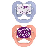 پستانک دو عددی درب دار بادامی نایت 0-6 ماه طرح دار دکتر براون Dr.brown