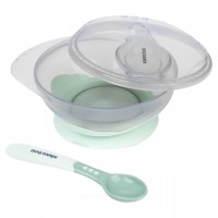 ظرف غذا با قاشق چسبان سبز کیکابو Kikkaboo