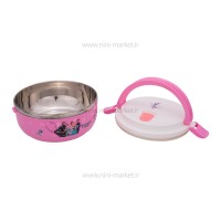 ظرف غذا یک طبقه طرح فروزن رنگ صورتی برند خارجی