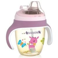 لیوان سوپاپ دار طرح آهو رنگ بنفش بیبی سیل Babisil