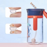 لیوان نی دار 300 میل طرح خرس فضانورد رنگ قرمز سرمه ای رووکو Rovco