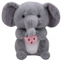 عروسک فیل و توت فرنگی رنگ طوسی