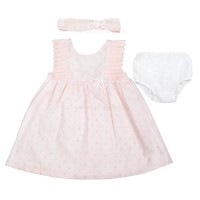 پیراهن دخترانه مدل پرنا طرح گل ریز سایز رنگ صورتی ایندیگو Indigo