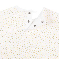 بلوز شلوار دخترانه طرح خورشيد خال خالي رنگ کرمي رابو Raboo